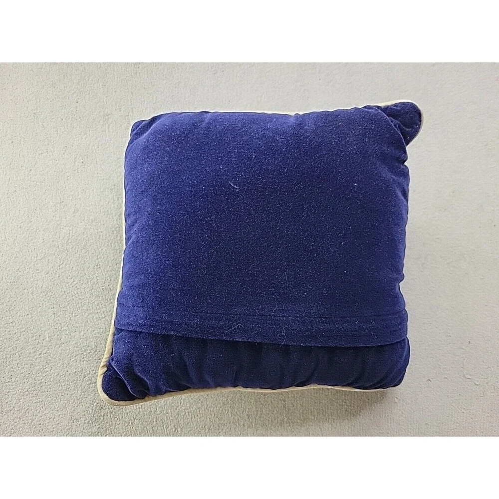 Gymnastics Needlepoint Pillow Shooting Stars Moon Velvet Back Blue Yellow 9